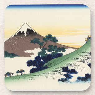 Porta-copo Katsushika Hokusai. A passagem Inume na província