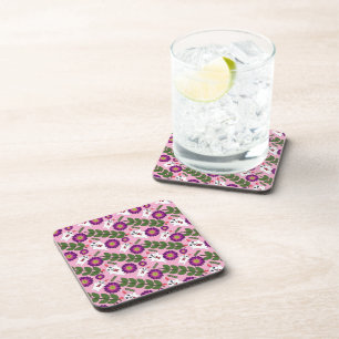 Porta-copo Kawaii Bunny da Primavera: Floral Roxo Vibrante