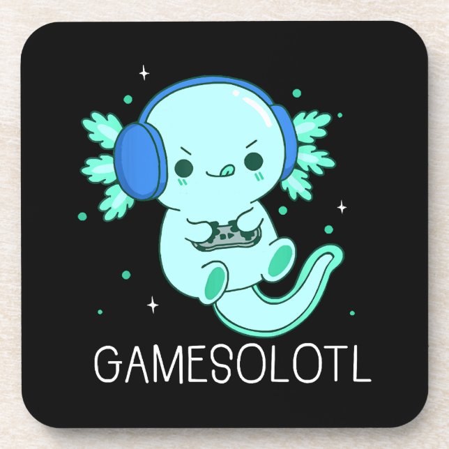 Porta-copo Kawaii Gamesolotl Axolotl Gamer (Frente)