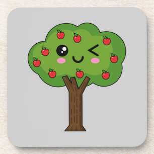 Porta-copo Kawaii Happy Winking Apple Tree