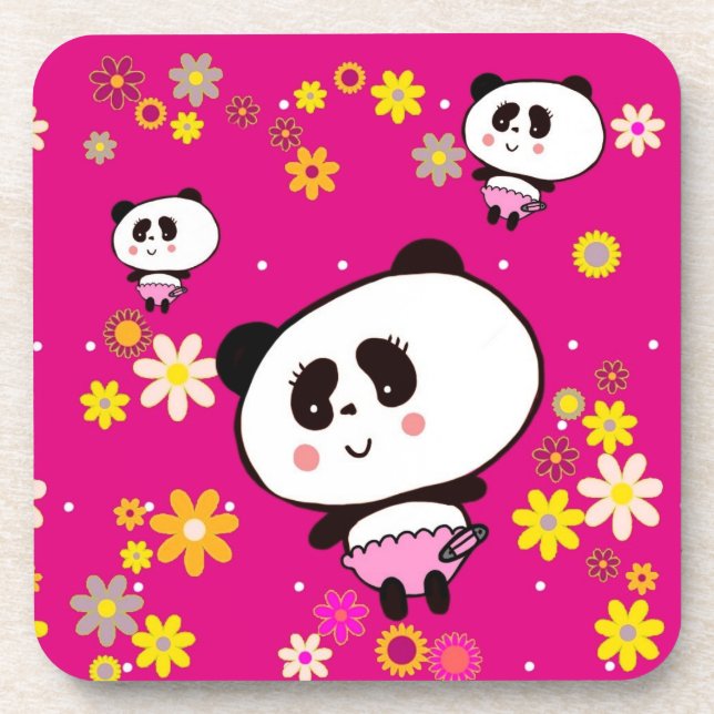 Porta-copo Kawaii Panda Bear Baby Doodles por Leah G (Frente)