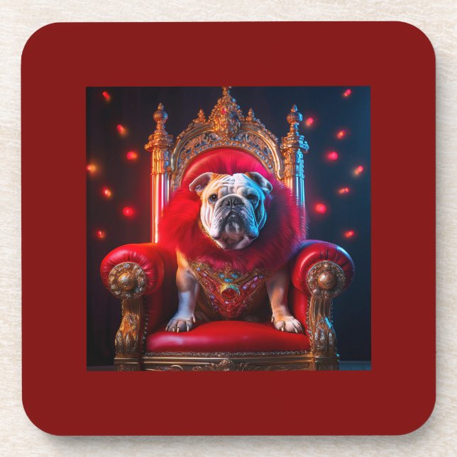 Porta-copo King Winnie O Bulldog Em Seu Trono (Frente)