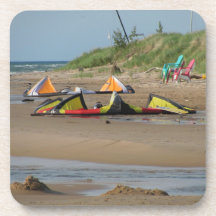 Kitesurfers do lago Michigan