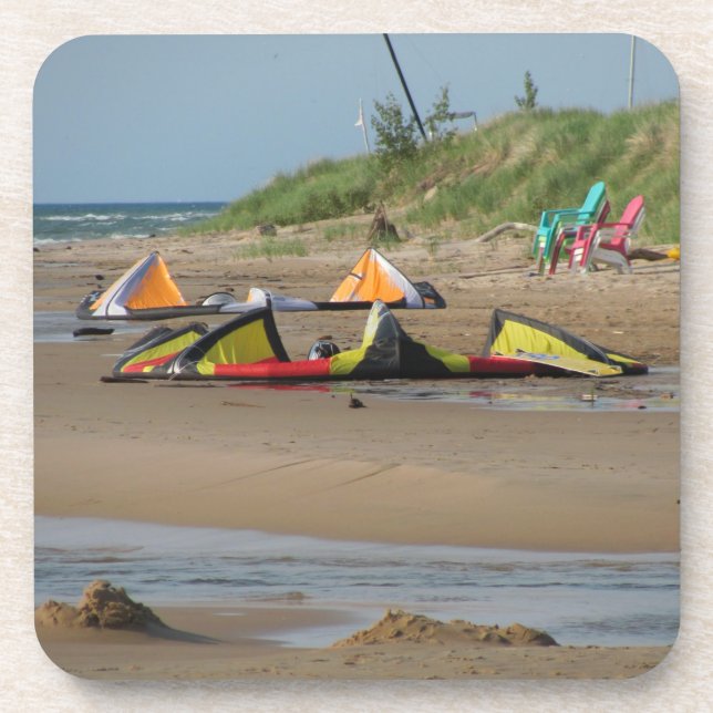 Porta-copo Kitesurfers do lago Michigan (Frente)