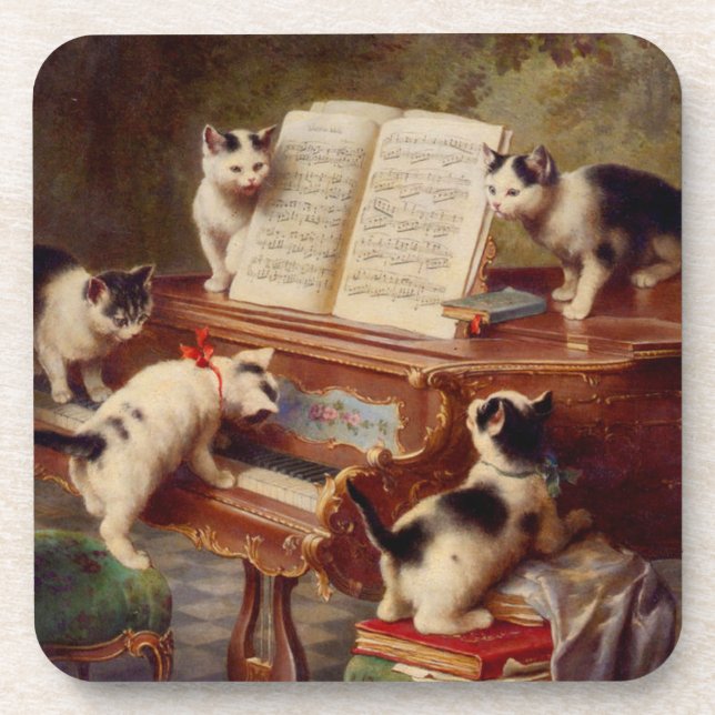 Porta-copo Kittens e Piano (Frente)