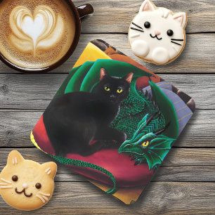 Porta-copo Kleo, o Gato Negro e o Dragão