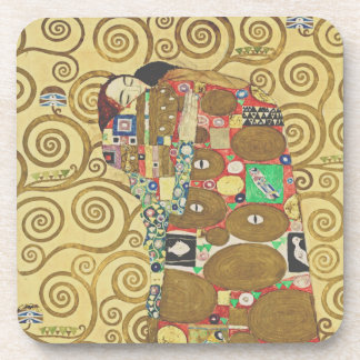 Porta-copo Klimt Embrace Gold Art Coaster
