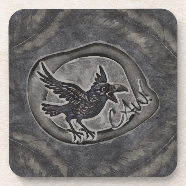 Porta-copo Krähe Crow Rabe ruft CAW! (Frente)