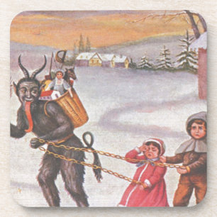 Porta-copo Krampus Roubando Brinquedos e Crianças