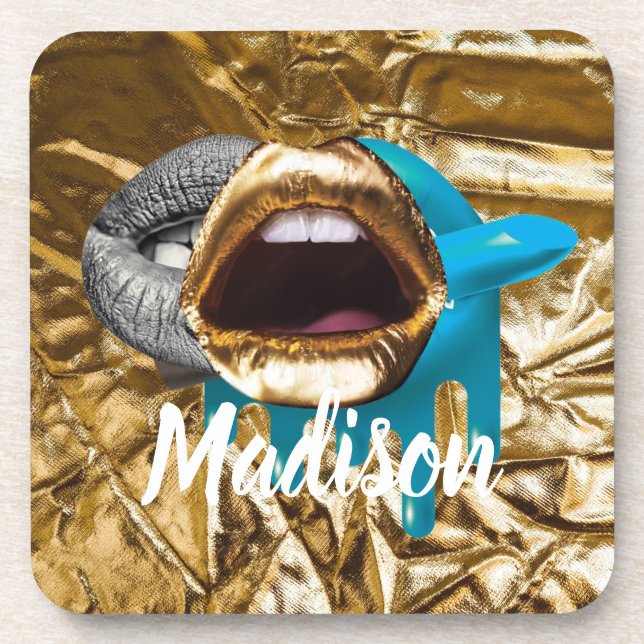 Porta-copo Lábios Makeup Beauty Girls Gift Personalizadas Per (Frente)