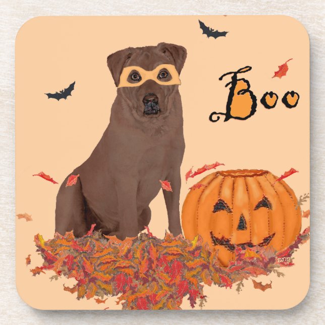 Porta-copo Labrador Retriever Chocolate Boo! (Frente)