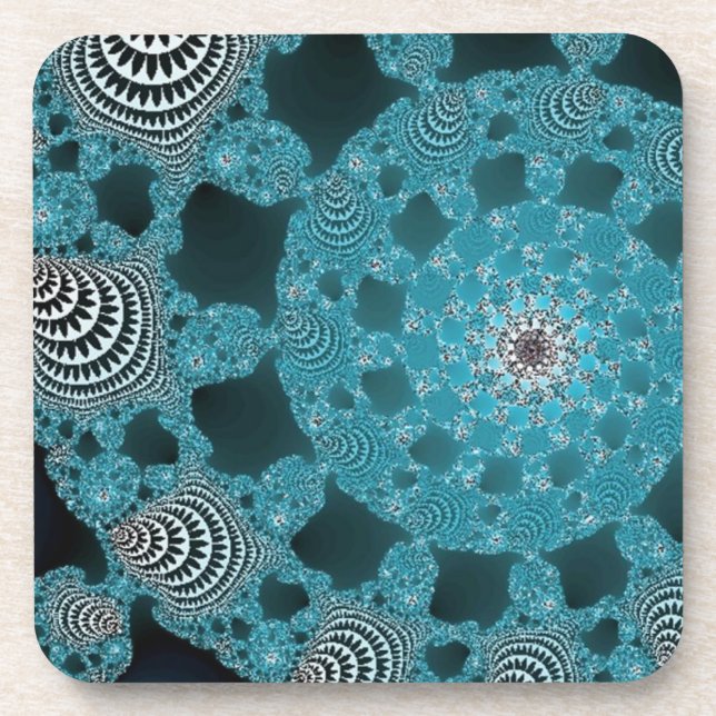 Porta-copo Lacy Doily em Azul (Frente)