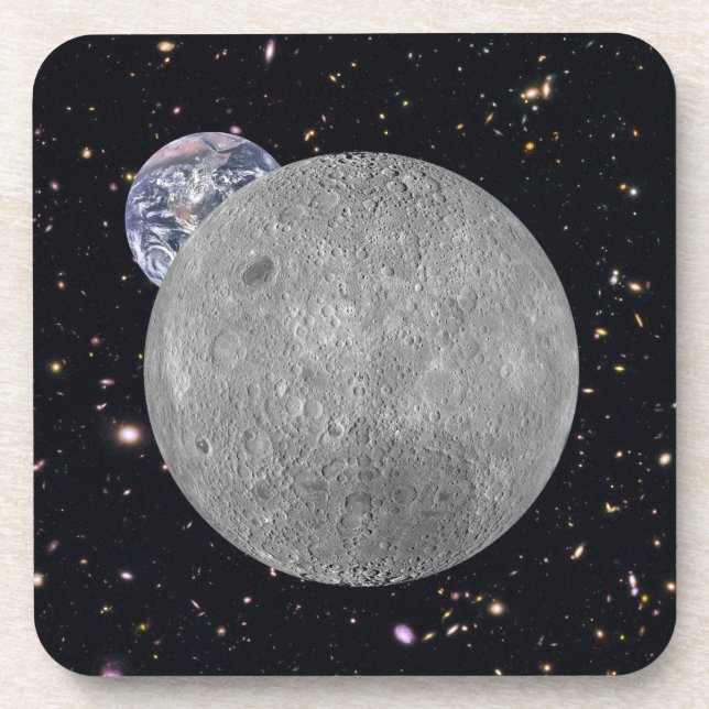 Porta-copo Lado escuro ou extremo do céu estrelado da Lua (Frente)