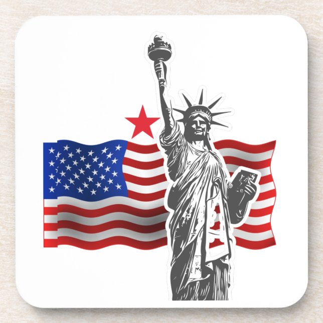 Porta-copo Lady Liberty Com Bandeira Americana (Frente)
