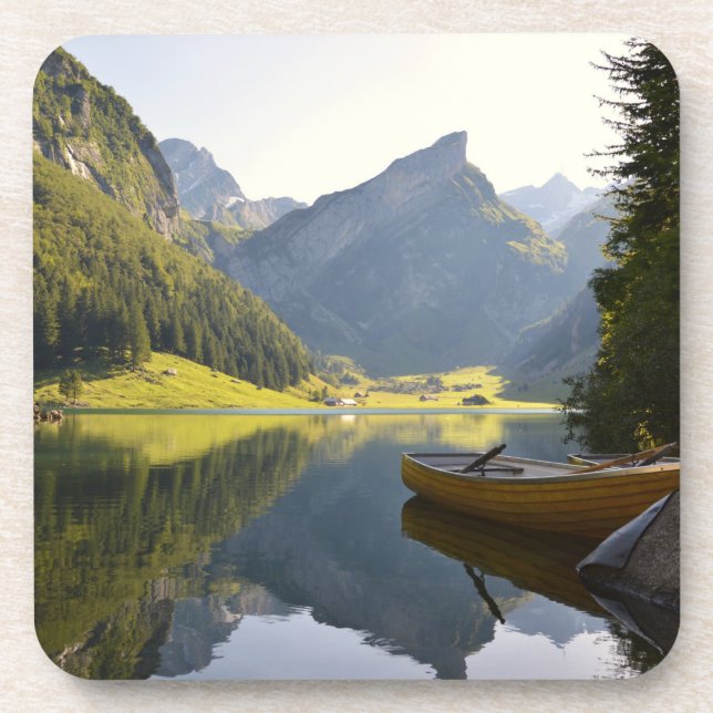 Porta-copo Lago alpino de montanha na Suiça (Frente)