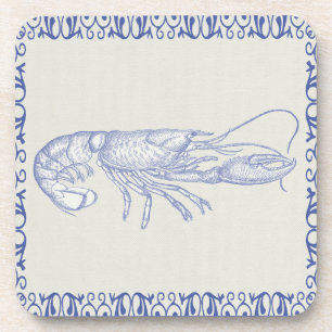 Porta-copo Lagosta azul da vida da praia no creme