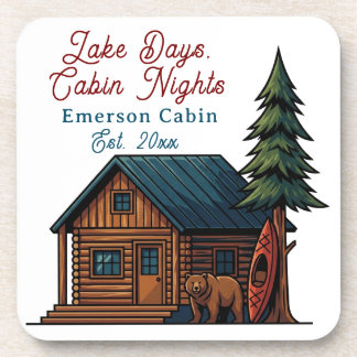 Porta-copo Lake Days, Cabin Nights Personlized