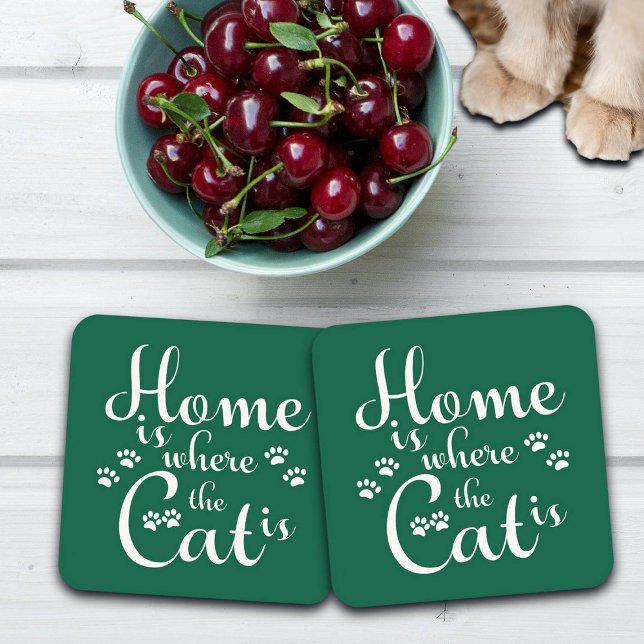 Porta-copo Lar é onde o Gato é pequenas patas (Criador carregado)