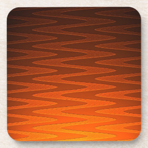 Porta-copo Laranja Vibrante Arte Moderna Ziguezague