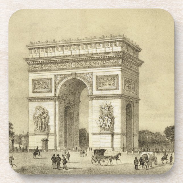 Porta-copo L'Arc de Triomphe, Paris, gravada por Auguste Bry (Frente)