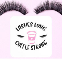 Lashes Café Longo Forte Rosa Engraçado