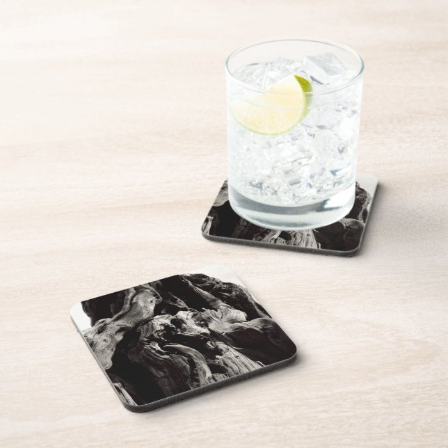 Porta-copo Latido de Árvore Preta e Branco (Lado Direito)