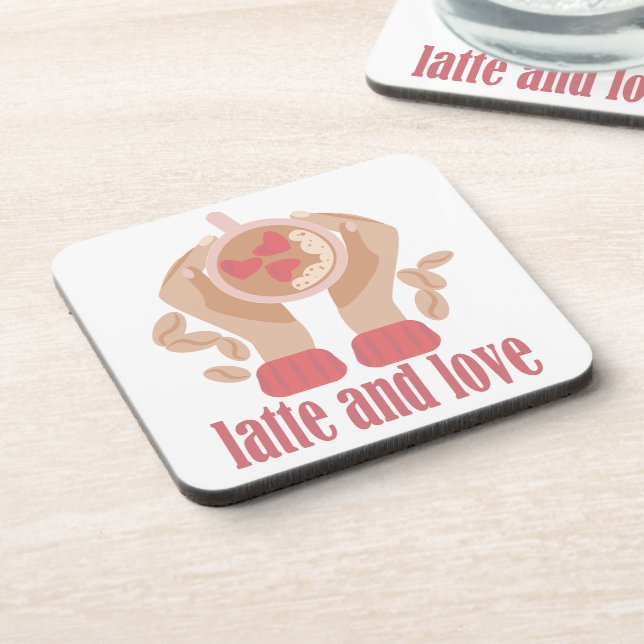 Porta-copo Latite e xícara de amor, mãos e café (Left Side)