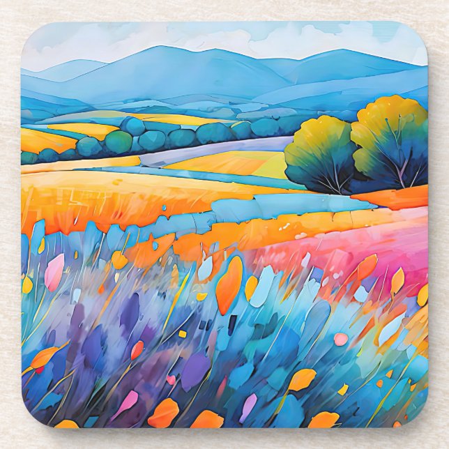 Porta-copo Lavande Serenité. Provença de Paisagem Ampla (Frente)