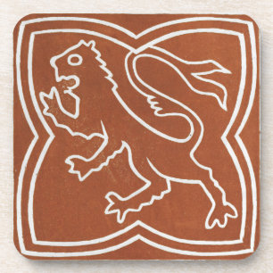 Porta-copo Leão Vermelho Design de Arte Céltica Irlandês V