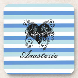 Porta-copo Legal, Incrível, Blue Stripes Coração