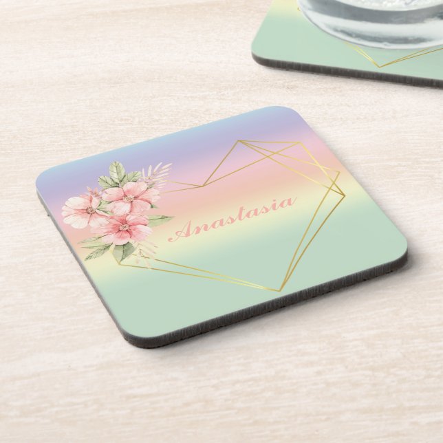 Porta-copo Legal, surpreendente, Arco Arco-Íris, o teu nome (Left Side)