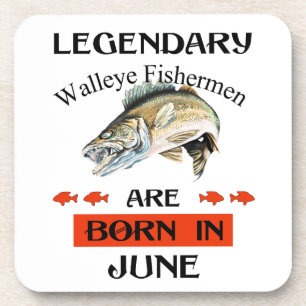 Porta-copo Legendário pescador Walleye é Nascer em junho