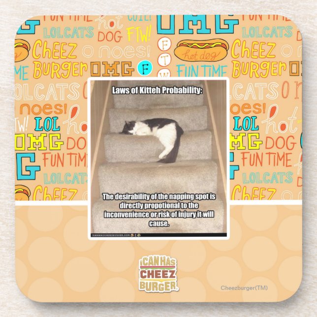 Porta-copo Leis da probabilidade de Kitteh (Frente)