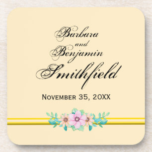 Porta-copo Lembrança de Casamento Floral - Personalizar