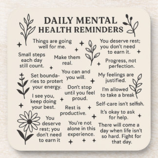 Porta-copo Lembretes de Saúde Mental Diários