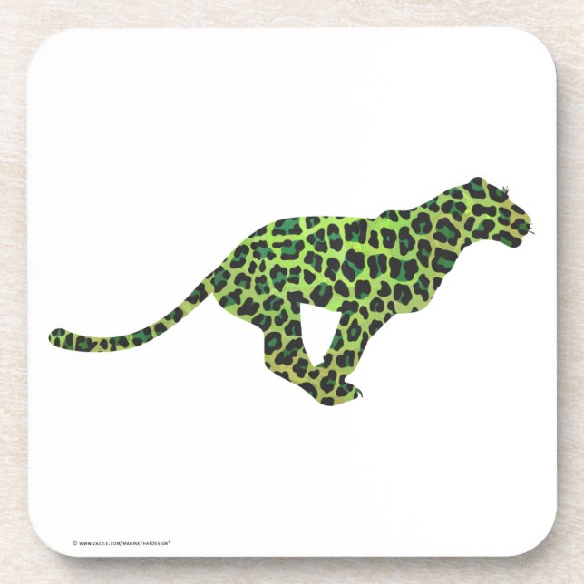 Porta-copo Leopard Black and Green Silhouette (Frente)
