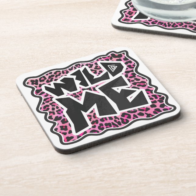 Porta-copo Leopard me Wild Black and Hot Pink Design (Left Side)