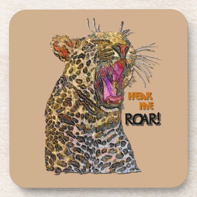 Porta-copo Leopardo de Pop de Arte Superficial (Frente)