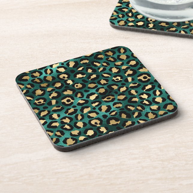 Porta-copo Leopardo Dourado e Teto Série Design 3 (Left Side)