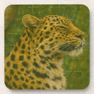 Porta-copo Leopardo em repouso na configuração de santuário