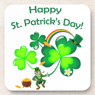Porta-copo Leprechaun e Shamrock