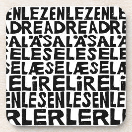 Porta-copo "Ler" preto e branco em 8 idiomas Lino Cut