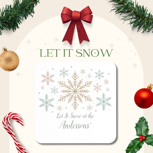 Porta-copo Let It Snow Personalized Christmas (Criador carregado)