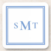 Letra azul e branca três letras monograma