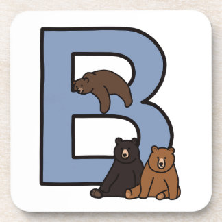 Porta-copo Letra B com Urso