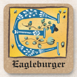 Porta-copo Letra Floral Iluminada Medieval E Monograma