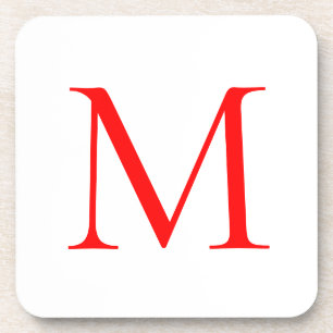 Porta-copo Letra inicial vermelha, monograma, monograma