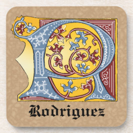 Porta-copo Letra R Iluminada Azul Medieval e Vermelha Ivy