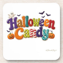 Letras Bolha com Tema de Doces de Halloween
