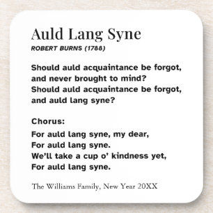 Porta-copo Letras de Auld Lang Syne para Réveillon Personaliz